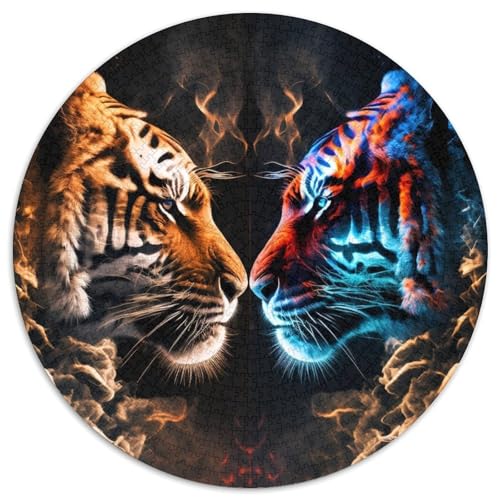 Puzzle mit 1000 Teilen für Erwachsene, Tiger-Puzzle, anspruchsvolles Denkspiel, Spieleabend mit der Familie (67,5x67,5cm) von WGLINGX