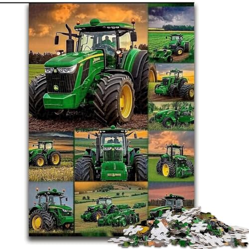 Puzzle mit 1000 Teilen für Erwachsene, Traktor-Collage, 1000-teiliges Puzzle, Heimdekoration, Familienspaß, ab 14 Jahren (Größe 26x38cm) von WGLINGX