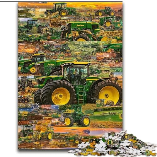 Puzzle mit 1000 Teilen für Erwachsene, Traktor-Collage-Puzzle, geeignet für Geburtstage, Halloween, Thanksgiving, Ostern (Größe 50x75cm) von WGLINGX