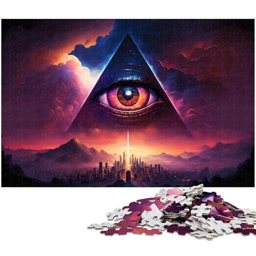 Puzzle mit 1000 Teilen für Erwachsene, Universum, Planeten, Landschaft, mit passendem Poster und Quizblatt für Teenager ab 14 Jahren (Größe 50 x 75 cm) von WGLINGX
