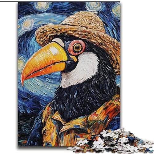 Puzzle mit 1000 Teilen für Erwachsene, Van Gogh-Papagei, 1000-teiliges Puzzle für Erwachsene, anspruchsvolles DIY-Denkspiel, interaktive Familienaktivität (Größe 26x38cm) von WGLINGX