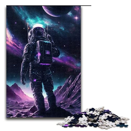 Puzzle mit 1000 Teilen für Erwachsene, Weltraum-Puzzle mit passendem Poster und Quizblatt für Teenager ab 14 Jahren (Größe 50 x 75 cm) von WGLINGX