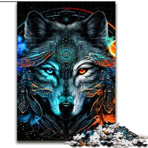 Puzzle mit 1000 Teilen für Erwachsene, Wolf-Puzzle für Erwachsene, 1000-teiliges, anspruchsvolles Denkspiel für Teenager, perfekt als Heimdekoration oder Geschenk, Größe 50x75cm von WGLINGX