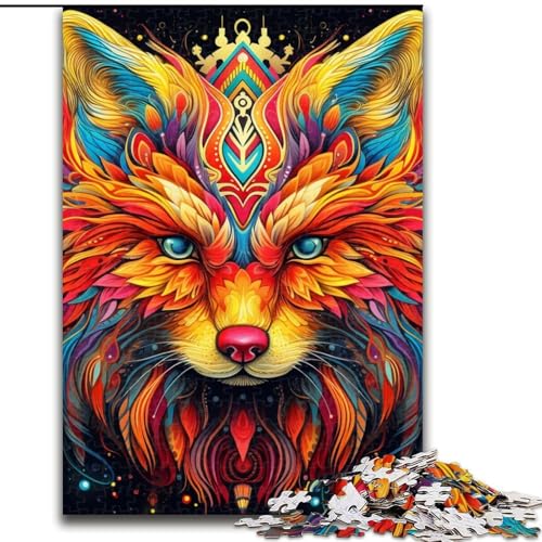 Puzzle mit 1000 Teilen für Erwachsene, Yellow Fox-Puzzle für Erwachsene, 1000-teiliges, anspruchsvolles Denkspiel für Teenager, perfekt als Heimdekoration oder Geschenk (Größe 26x38cm) von WGLINGX