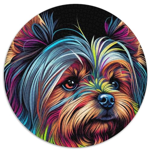 Puzzle mit 1000 Teilen für Erwachsene, Yorkshire-Farbhund-Puzzle für Erwachsene, Denksportaufgabe, Spiel für Erwachsene, interaktive Familienaktivität, 1000 Teile (67,5x67,5cm) von WGLINGX