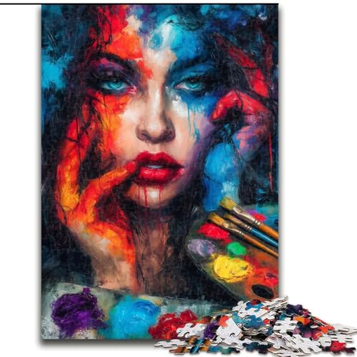 Puzzle mit 1000 Teilen für Erwachsene, afrikanische Frau, geeignet für Geburtstage, Halloween, Thanksgiving, Ostern (Größe 26x38cm) von WGLINGX