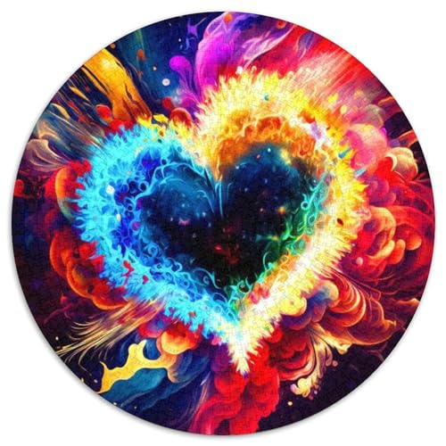 Puzzle mit 1000 Teilen für Erwachsene, buntes Herz-Puzzle, Spielzeug, Geschenk, pädagogisches, intellektuelles, entspannendes Familienspiel (67,5x67,5cm) von WGLINGX
