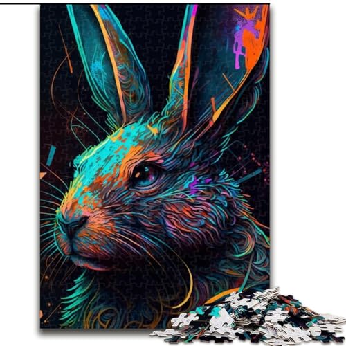 Puzzle mit 1000 Teilen für Erwachsene, buntes Osterhasen-Puzzle, 1000 Teile für Erwachsene, einzigartige DIY-Heimdekorations-Geschenkidee (Größe 26x38cm) von WGLINGX