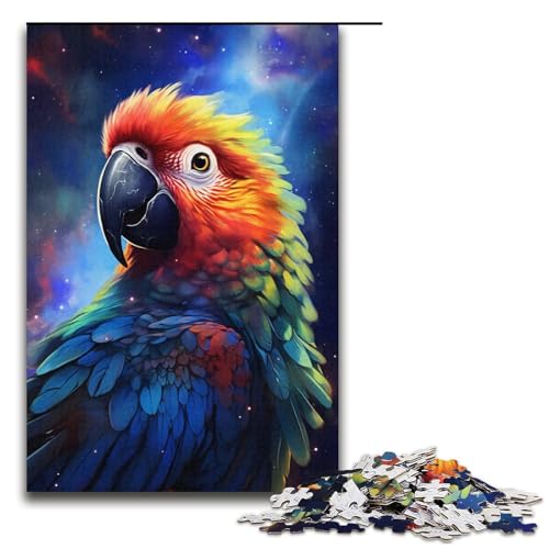 Puzzle mit 1000 Teilen für Erwachsene, buntes Papageien-Puzzle, Lernspiele helfen dem Gehirn, süchtig machendes Spielzeug zur Förderung der Geduld (Größe 38 x 26 cm) von WGLINGX