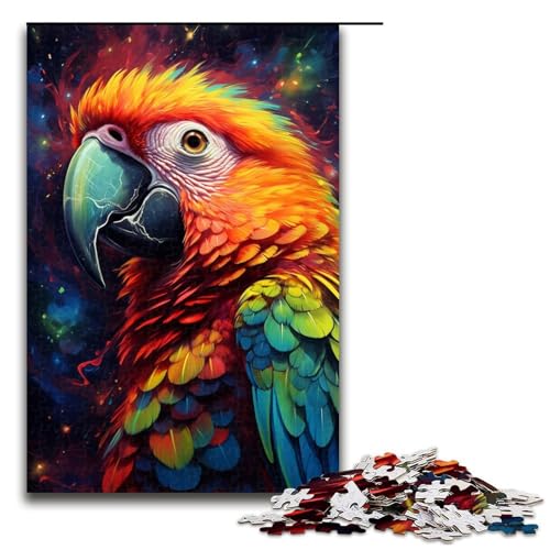 Puzzle mit 1000 Teilen für Erwachsene, buntes Papageien-Puzzle, Lernspiele helfen dem Gehirn, süchtig machendes Spielzeug zur Förderung der Geduld (Größe 50 x 75 cm) von WGLINGX