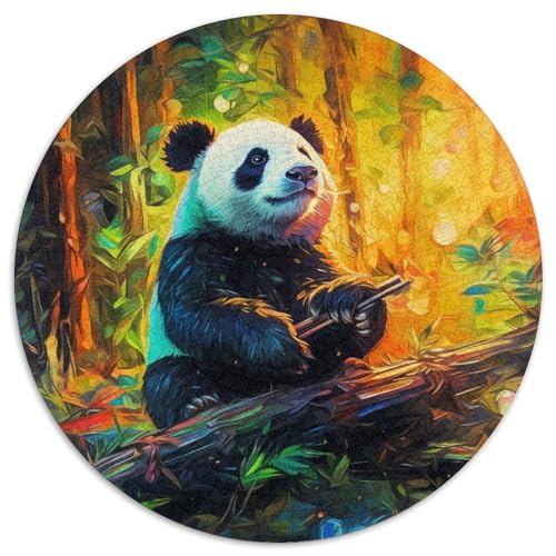 Puzzle mit 1000 Teilen für Erwachsene, farbenfroher Panda, 1000-teiliges Puzzle für Erwachsene, kompliziertes Design für Teenager, DIY-Dekor und gehirnfördernder Spaß (67,5 x 67,5 cm) von WGLINGX