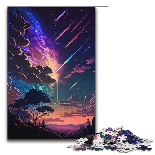 Puzzle mit 1000 Teilen für Erwachsene, farbenfrohes Himmel-Puzzle, Lernspiele helfen dem Gehirn, süchtig machendes Spielzeug zur Förderung der Geduld (Größe 38 x 26 cm) von WGLINGX