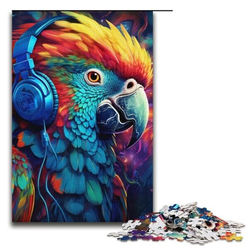 Puzzle mit 1000 Teilen für Erwachsene, farbenfrohes Papagei-Spielzeug zum Stressabbau, anspruchsvolles Puzzlespiel und Familienspiel (Größe 38 x 26 cm) von WGLINGX