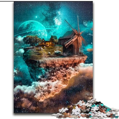 Puzzle mit 1000 Teilen für Erwachsene, kleine schwimmende Insel, anspruchsvolle Puzzles für Geburtstage, Feiertage, Weihnachten, (Größe 50x75cm) von WGLINGX