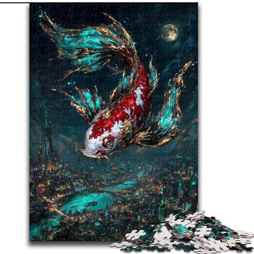 Puzzle mit 1000 Teilen für Erwachsene, magische Koi-Puzzles, geeignet für Geburtstage, Halloween, Thanksgiving, Ostern (Größe 26x38cm) von WGLINGX