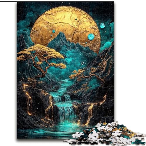 Puzzle mit 1000 Teilen für Erwachsene, magischer Berg Fuji, 1000-teiliges Puzzle, ideal für Büro, Schlafzimmer, Wohnzimmerdekoration (Größe 26x38cm) von WGLINGX