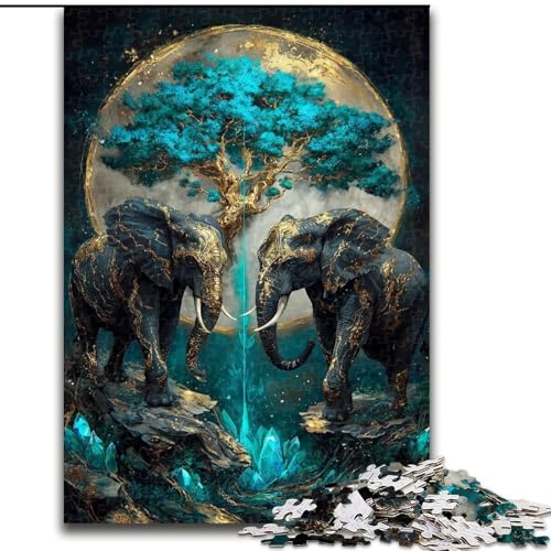 Puzzle mit 1000 Teilen für Erwachsene, magischer Elefant, interaktives Familienspiel, geeignet für Kinder ab 14 Jahren (Größe 50x75cm) von WGLINGX