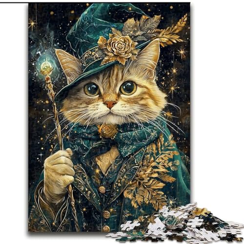 Puzzle mit 1000 Teilen für Erwachsene, magisches Katzen-Puzzle, geeignet für Geburtstage, Halloween, Thanksgiving, Ostern (Größe 26x38cm) von WGLINGX