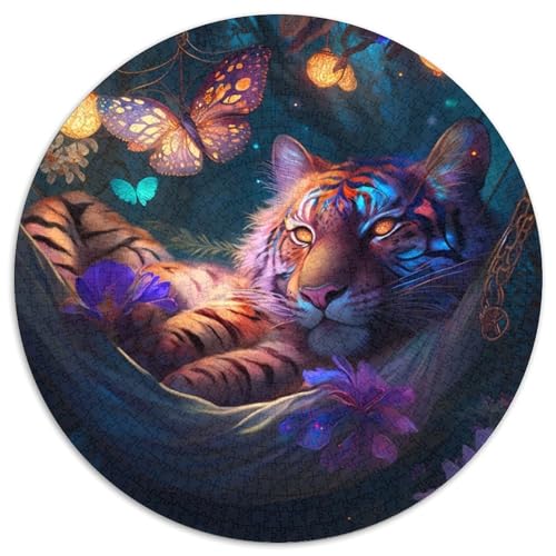 Puzzle mit 1000 Teilen für Erwachsene, schlafender Tiger, ideales Urlaubs- oder Geburtstagsgeschenk, Partyspiel-Spielzeug, 1000 Teile (67,5x67,5cm) von WGLINGX