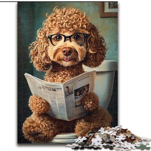 Puzzle mit 1000 Teilen für Erwachsene, süße Goldendoodle-Puzzles für 1000 Teile, Weihnachten, Halloween, Muttertag, Neujahr, Ostergeschenk (Größe 26x38cm) von WGLINGX