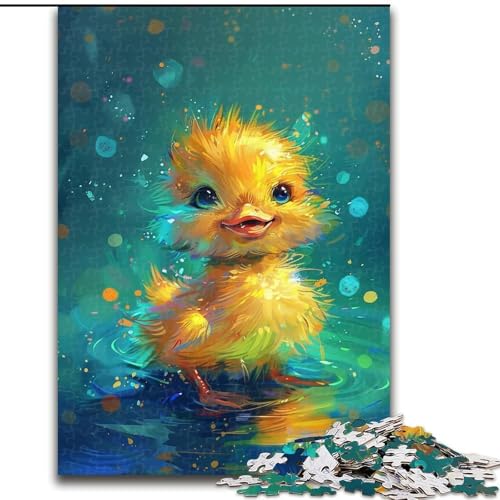 Puzzle mit 1000 Teilen für Erwachsene, süße kleine gelbe Ente, 1000-teiliges Puzzle für Erwachsene, anspruchsvolles DIY-Denkspiel, interaktive Familienaktivität (Größe 26x38cm) von WGLINGX