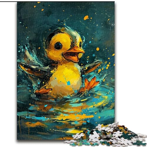 Puzzle mit 1000 Teilen für Erwachsene, süße kleine gelbe Ente, 1000-teiliges Puzzle für Erwachsene, anspruchsvolles DIY-Denkspiel, interaktive Familienaktivität (Größe 50x75cm) von WGLINGX