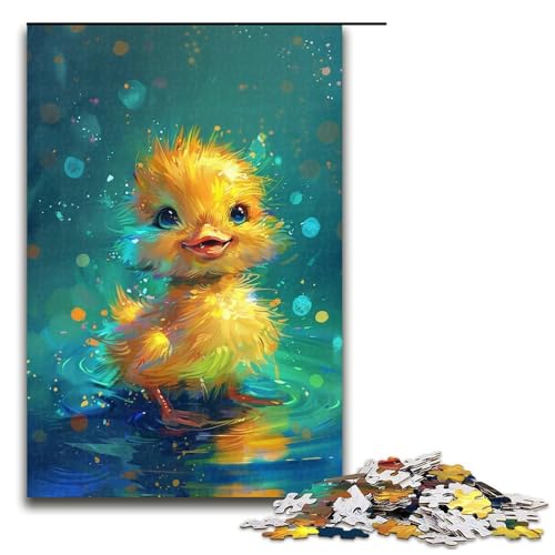Puzzle mit 1000 Teilen für Erwachsene, süße kleine gelbe Ente, Heimdekorations-Puzzle, hilft dem Gehirn, süchtig machendes Spielzeug zu trainieren, um Geduld zu fördern (Größe 50 x 75 cm) von WGLINGX