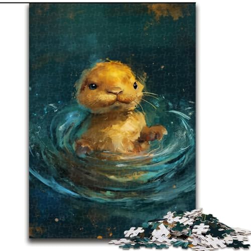 Puzzle mit 1000 Teilen für Erwachsene, süßer Kleiner gelber Otter, Puzzle mit 1000 Teilen für Erwachsene, Kinder ab 14 Jahren (Größe 26x38cm) von WGLINGX