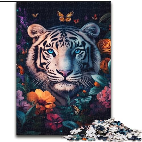 Puzzle mit 1000 Teilen für Erwachsene, weißer Tiger, 1000-teiliges Puzzle, Lernspielzeug (Größe 50x75cm) von WGLINGX