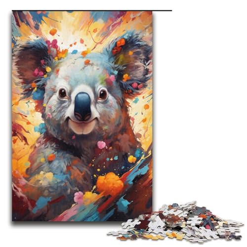 Puzzle mit 1000 Teilen für Erwachsene, zum Ausmalen, Zeichnen, Koala-Lernen, pädagogisches Spielzeug, geeignet als Schreibtischdekoration (Größe 38 x 26 cm) von WGLINGX
