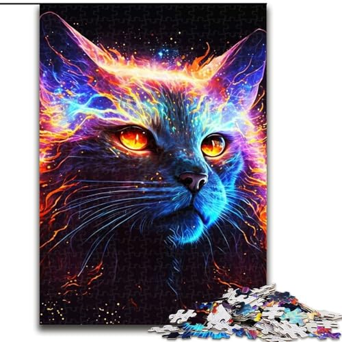 Puzzle mit 1000 Teilen für Erwachsene,Regenbogen-Katzengesicht,Puzzle für Erwachsene,1000 Teile,anspruchsvolles Denkspiel für Teenager,perfekt für die Heimdekoration oder als Geschenk,Größe 50x75cm von WGLINGX
