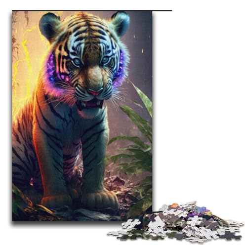 Puzzle mit 1000 Teilen für Erwachsene und Teenager, Lightning Tiger-Puzzle für Teenager, Kartonpuzzle, Lernspiel für Erwachsene (Größe 38 x 26 cm) von WGLINGX