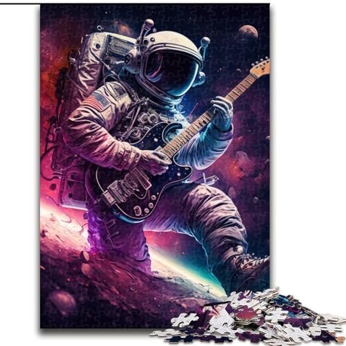 Puzzle mit 1000 Teilen für Erwachsene. Astronaut spielt Gitarre. Papppuzzle für Erwachsene. EIN tolles Geschenk für Familienspaß (Größe 26x38cm). von WGLINGX