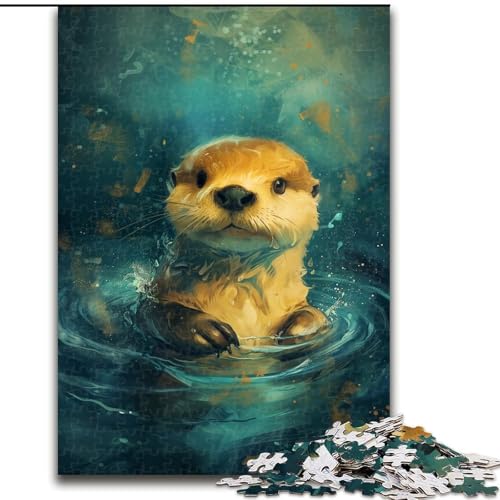 Puzzle mit 1000 Teilen für Erwachsene. Niedliches kleines gelbes Otter-Puzzle für Erwachsene mit 1000 Teilen, EIN tolles Geschenk für Familienspaß (Größe 26x38cm). von WGLINGX