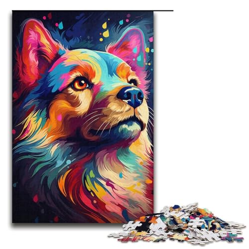 Puzzle mit 1000 Teilen zum Ausmalen von Hunden für Erwachsene, zur Verbesserung des Gedächtnisses, geeignet für Jugendliche ab 14 Jahren (Größe 38 x 26 cm) von WGLINGX