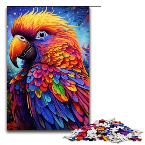 Puzzle mit Tieren, Vögeln und Papageien für Erwachsene, 1000 Teile, Puzzle-Geschenke, helfen dem Gehirn, süchtig machendes Spielzeug zu trainieren und Geduld zu fördern, 75 x 50 cm von WGLINGX