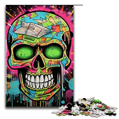 Puzzle mit Totenkopf-Graffiti-Malerei, 1000 Teile, Puzzle für Erwachsene, Wanddekoration, gutes Geschenk für Teenager ab 14 Jahren, 50 x 75 cm Puzzle mit Totenkopf-Graffiti-Malerei, 1000 Teile, Puzzle für Erwachsene, Wanddekoration, gutes Geschenk für Teenager ab 14 Jahren, 50 x 75 cm von WGLINGX