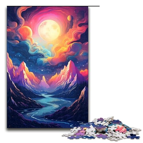 Puzzle mit wunderschöner Berglandschaft, 1000 Teile, für Erwachsene, Lernspiele, Staycation, Zeitvertreib für Teenager ab 14 Jahren, 50 x 75 cm von WGLINGX