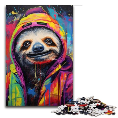 Puzzles 1000 Teile Faultier Graffiti Malerei Puzzle Erwachsene Holzpuzzle Familienspaß Spielzeug 19,69x29,53 Zoll Puzzles 1000 Teile Faultier Graffiti Malerei Puzzle Erwachsene Holzpuzzle Familienspaß Spielzeug 19,69x29,53 Zoll von WGLINGX