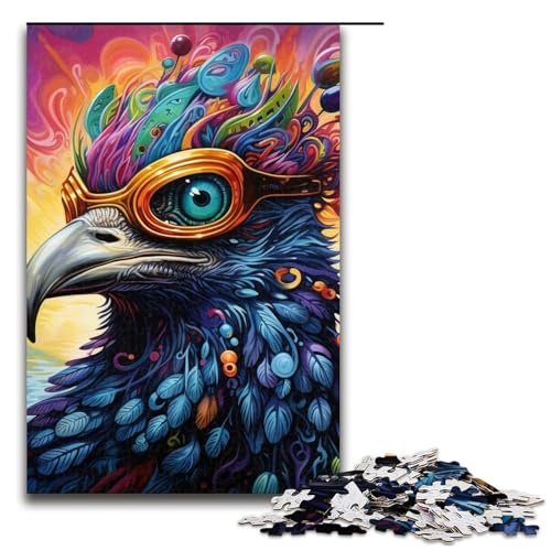 Puzzles 1000 Teile Krähen-Puzzle für Erwachsene, Holzpuzzle für Familienspaß und Spieleabende (Größe 50 x 75 cm) von WGLINGX