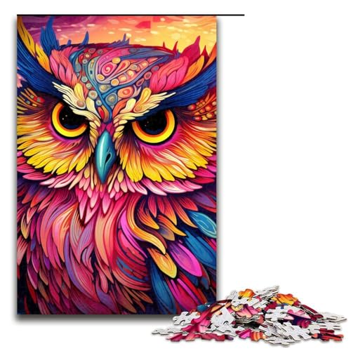 Puzzles 1000 Teile Rosa Eule Puzzle Erwachsene Holzpuzzle Familienspaß Spielzeug 19,69x29,53 Zoll Puzzles 1000 Teile Rosa Eule Puzzle Erwachsene Holzpuzzle Familienspaß Spielzeug 19,69x29,53 Zoll von WGLINGX