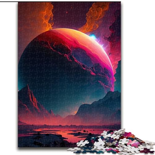 Puzzles 1000 Teile für Erwachsene Alien Planet Puzzles für Erwachsene Geeignet für Geburtstage, Halloween, Thanksgiving, Ostern (Größe 26x38cm) von WGLINGX