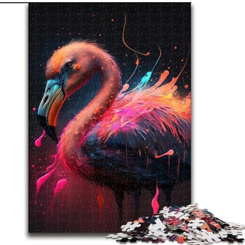 Puzzles 1000 Teile für Erwachsene Fantasy Flamingo Puzzles für Erwachsene Geeignet für Geburtstage, Halloween, Thanksgiving, Ostern (Größe 26x38cm) von WGLINGX