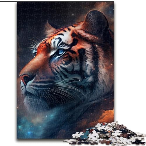 Puzzles 1000 Teile für Erwachsene Fantasy Tiger Puzzles für Erwachsene Geeignet für Geburtstage, Halloween, Thanksgiving, Ostern (Größe 26x38cm) von WGLINGX