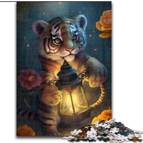 Puzzles 1000 Teile für Erwachsene Fantasy Tiger Puzzles für Erwachsene Geeignet für Geburtstage, Halloween, Thanksgiving, Ostern (Größe 26x38cm) von WGLINGX
