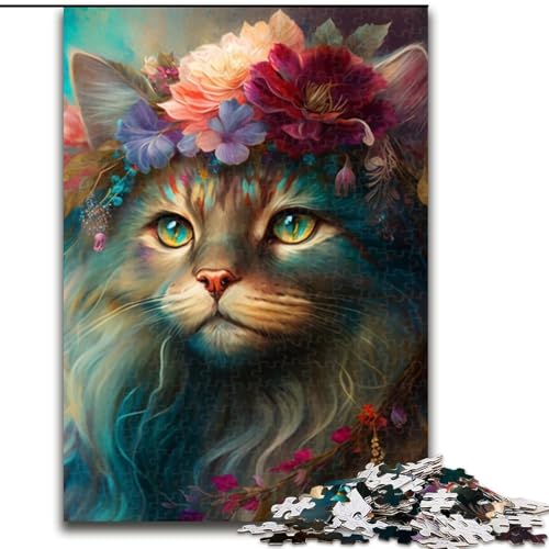 Puzzles 1000 Teile für Erwachsene Schöne Katzenpuzzles für Erwachsene Geeignet für Geburtstage, Halloween, Thanksgiving, Ostern (Größe 26x38cm) von WGLINGX