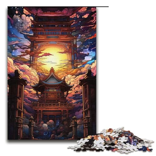 Puzzles Buntglasturm-Puzzle 1000 Teile für Erwachsene, Herausforderung der Gehirnintelligenz, süchtig machendes Spielzeug, 14,96 x 10,24 Zoll von WGLINGX