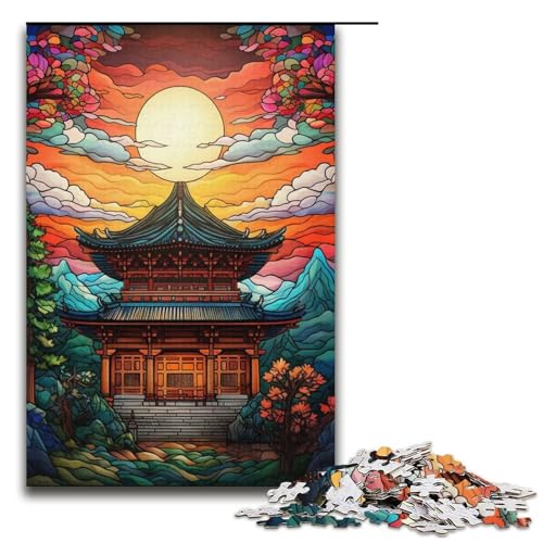 Puzzles Buntglasturm-Puzzle 1000 Teile für Erwachsene, Herausforderung der Gehirnintelligenz, süchtig machendes Spielzeug, 14,96 x 10,24 Zoll von WGLINGX