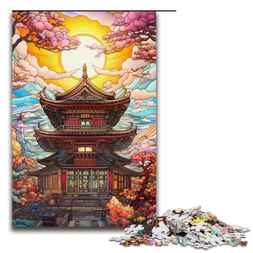Puzzles Buntglasturm-Puzzle 1000 Teile für Erwachsene, Herausforderung der Gehirnintelligenz, süchtig machendes Spielzeug, 14,96 x 10,24 Zoll von WGLINGX
