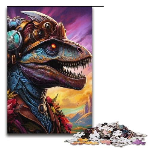 Puzzles Steampunk-Dinosaurier-Puzzle 1000 Teile für Erwachsene, Herausforderung der Gehirnintelligenz, süchtig machendes Spielzeug, 14,96 x 10,24 Zoll von WGLINGX